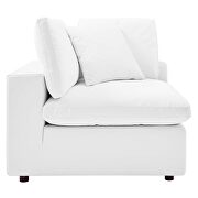Down filled overstuffed vegan leather 5-piece sectional sofa in white additional photo 3 of 10