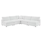 Down filled overstuffed vegan leather 5-piece sectional sofa in white by Modway additional picture 10