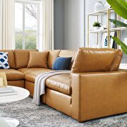 Down filled overstuffed vegan leather 5-piece sectional sofa in tan by Modway additional picture 11