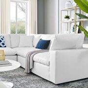 Down filled overstuffed vegan leather 5-piece sectional sofa in white by Modway additional picture 11