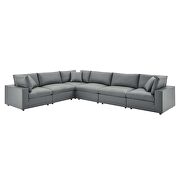 Down filled overstuffed vegan leather 6-piece sectional sofa in gray by Modway additional picture 10