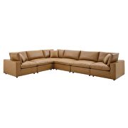 Down filled overstuffed vegan leather 6-piece sectional sofa in tan by Modway additional picture 10
