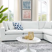 Down filled overstuffed vegan leather 6-piece sectional sofa in white by Modway additional picture 11