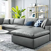 Down filled overstuffed vegan leather 7-piece sectional sofa in gray by Modway additional picture 11