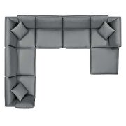 Down filled overstuffed vegan leather 7-piece sectional sofa in gray by Modway additional picture 9