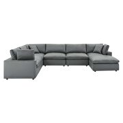 Down filled overstuffed vegan leather 7-piece sectional sofa in gray by Modway additional picture 10