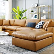 Down filled overstuffed vegan leather 7-piece sectional sofa in tan by Modway additional picture 11