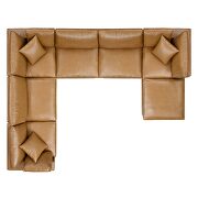 Down filled overstuffed vegan leather 7-piece sectional sofa in tan by Modway additional picture 9