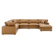 Down filled overstuffed vegan leather 7-piece sectional sofa in tan by Modway additional picture 10