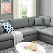 Down filled overstuffed vegan leather 8-piece sectional sofa in gray by Modway additional picture 11