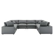 Down filled overstuffed vegan leather 8-piece sectional sofa in gray by Modway additional picture 10