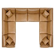 Down filled overstuffed vegan leather 8-piece sectional sofa in tan by Modway additional picture 9