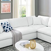 Down filled overstuffed vegan leather 8-piece sectional sofa in white by Modway additional picture 11