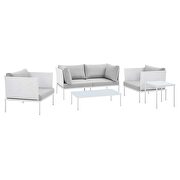 5-piece sunbrella® outdoor patio aluminum furniture set in white/ gray by Modway additional picture 2