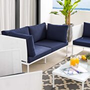 5-piece sunbrella® outdoor patio aluminum furniture set in white/ navy by Modway additional picture 15