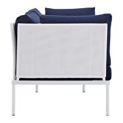 5-piece sunbrella® outdoor patio aluminum furniture set in white/ navy by Modway additional picture 4