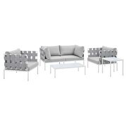 5-piece sunbrella® outdoor patio aluminum furniture set in gray by Modway additional picture 2