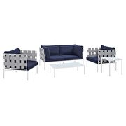 5-piece sunbrellaÂ® outdoor patio aluminum furniture set in gray/ navy additional photo 2 of 15