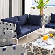 5-piece sunbrella® outdoor patio aluminum furniture set in gray/ navy by Modway additional picture 16