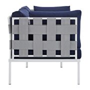 5-piece sunbrella® outdoor patio aluminum furniture set in gray/ navy by Modway additional picture 4