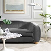 Performance velvet sofa in charcoal by Modway additional picture 2