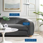 Performance velvet sofa in charcoal by Modway additional picture 3
