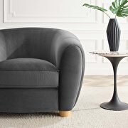 Performance velvet armchair in charcoal additional photo 2 of 6
