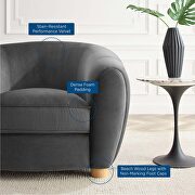 Performance velvet armchair in charcoal additional photo 3 of 6