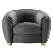 Performance velvet armchair in charcoal additional photo 4 of 6