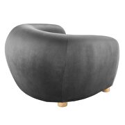 Performance velvet armchair in charcoal additional photo 5 of 6