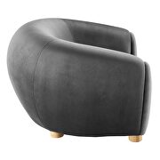 Performance velvet armchair in charcoal by Modway additional picture 6