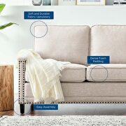 Upholstered fabric sofa in beige additional photo 3 of 7