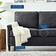 Upholstered fabric sofa in charcoal by Modway additional picture 3