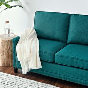 Upholstered fabric sofa in teal w/ nailhead trim by Modway additional picture 2