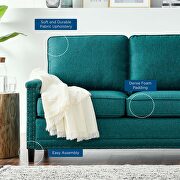Upholstered fabric sofa in teal w/ nailhead trim by Modway additional picture 3