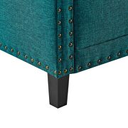 Upholstered fabric sofa in teal w/ nailhead trim by Modway additional picture 4