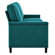 Upholstered fabric sofa in teal w/ nailhead trim by Modway additional picture 7