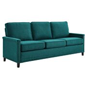 Upholstered fabric sofa in teal w/ nailhead trim by Modway additional picture 8