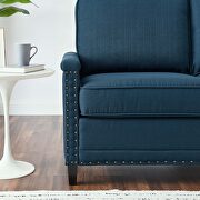 Upholstered fabric loveseat in azure additional photo 2 of 7