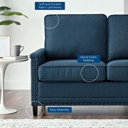 Upholstered fabric loveseat in azure additional photo 4 of 7