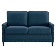 Upholstered fabric loveseat in azure additional photo 5 of 7