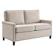 Upholstered fabric loveseat in beige by Modway additional picture 8