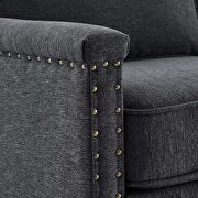 Upholstered fabric loveseat in charcoal additional photo 4 of 7
