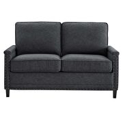 Upholstered fabric loveseat in charcoal by Modway additional picture 5