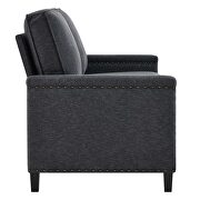 Upholstered fabric loveseat in charcoal by Modway additional picture 7