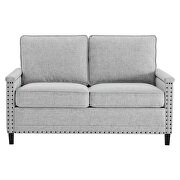 Upholstered fabric loveseat in light gray by Modway additional picture 5