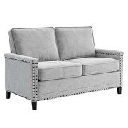 Upholstered fabric loveseat in light gray by Modway additional picture 8