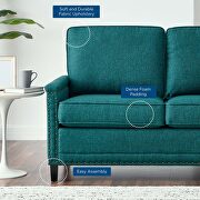 Upholstered fabric loveseat in teal by Modway additional picture 3