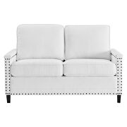 Upholstered fabric loveseat in white by Modway additional picture 5