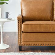 Upholstered vegan leather loveseat in tan by Modway additional picture 2